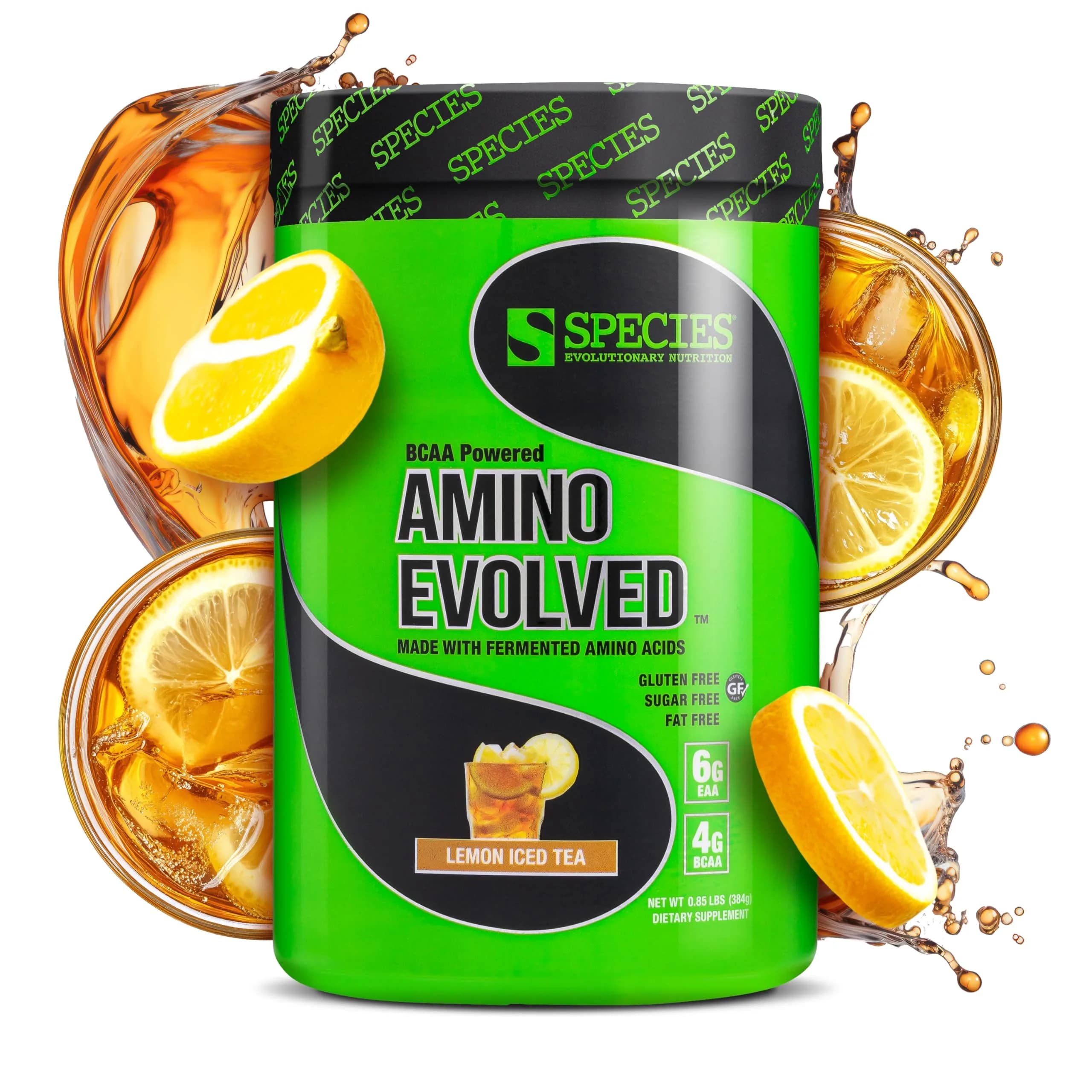 Species Nutrition BCAA & EAA Amino Acids Powder, Lemon Iced Tea, 13.54 oz | Supports Muscle Growth & Recovery