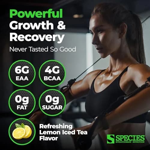 Species Nutrition BCAA & EAA Amino Acids Powder, Lemon Iced Tea, 13.54 oz | Supports Muscle Growth & Recovery thumbnail 2