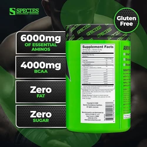 Species Nutrition BCAA & EAA Amino Acids Powder, Lemon Iced Tea, 13.54 oz | Supports Muscle Growth & Recovery thumbnail 3