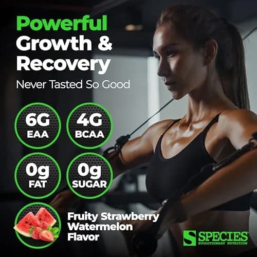 Species Nutrition BCAA & EAA Amino Acids Powder, Strawberry | Supports Muscle Growth & Recovery thumbnail 2