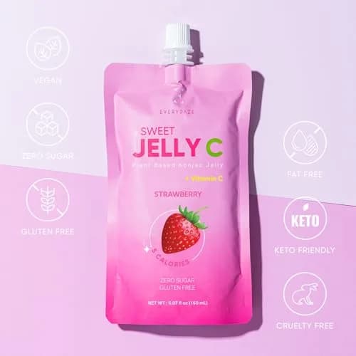 E EVERYDAZE Sweet Jelly C Konjac Jelly | Vegan, Gluten Free, Sugar Free, Low Calorie | Strawberry thumbnail 2