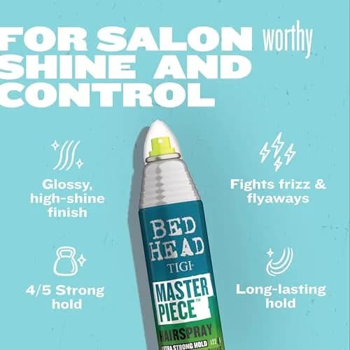 TIGI Bed Head Masterpiece Frizz Control Hair Spray 292ml (10.3 oz) | Extra Strong Hold for Shiny Hair thumbnail 3