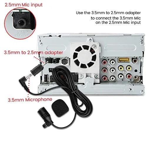 weishan 3.5mm Car Microphone 16ft (5m) External Mic with 2.5mm Adapter | Omni-Directional for Car Stereo Receivers thumbnail 6