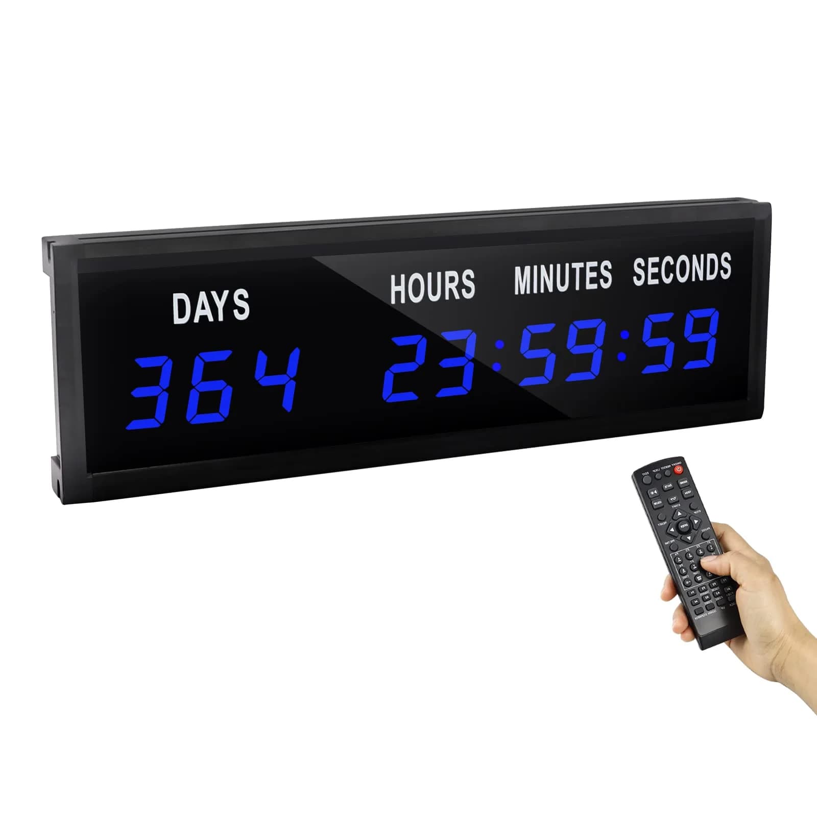 Jhering LED Countdown Clock with Remote, 1.8" Blue Display, 364-Day Countdown | Modern Digital Timer for Home & Office — 1.8" Blue