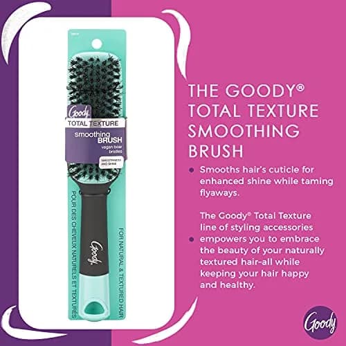 Goody Total Texture Smoothing Brush - Vegan Boar Bristles 23cm (9.1in) | Smooths Hair Cuticles for Enhanced Shine thumbnail 2