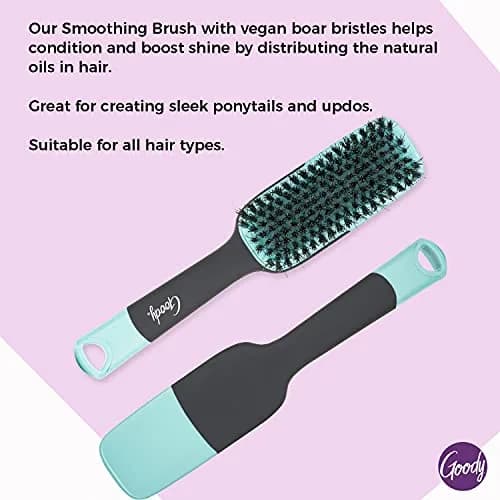 Goody Total Texture Smoothing Brush - Vegan Boar Bristles 23cm (9.1in) | Smooths Hair Cuticles for Enhanced Shine thumbnail 3