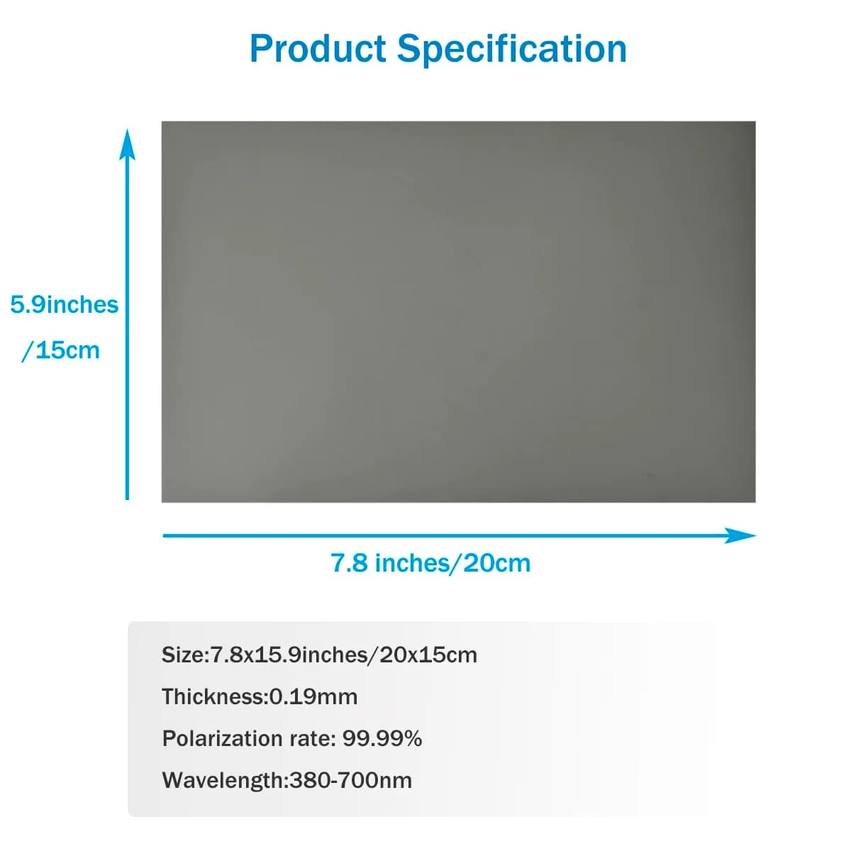 RENIAN Polarized Film Sheets 21cm x 15cm (8.3in x 5.9in) | Linear Polarizer for Photography & Education - view 3
