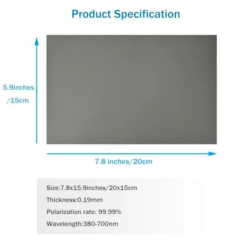 RENIAN Polarized Film Sheets 21cm x 15cm (8.3in x 5.9in) | Linear Polarizer for Photography & Education thumbnail 3
