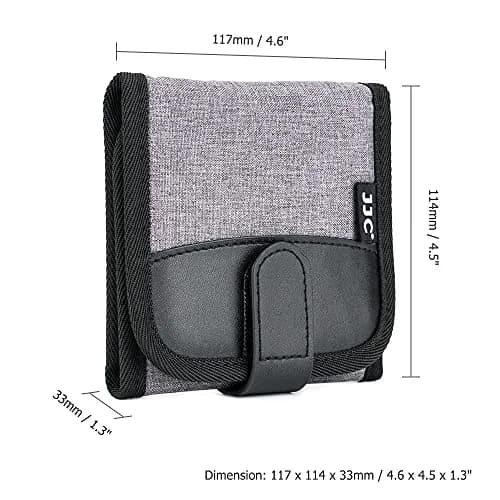 JJC 3-Pocket Lens Filter Pouch Case, Wallet for Circular Filters up to 82mm | Durable Polyester & Neoprene thumbnail 8