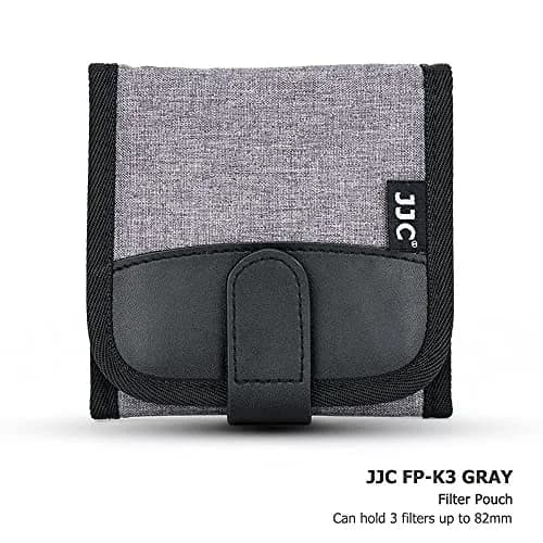 JJC 3-Pocket Lens Filter Pouch Case, Wallet for Circular Filters up to 82mm | Durable Polyester & Neoprene thumbnail 2