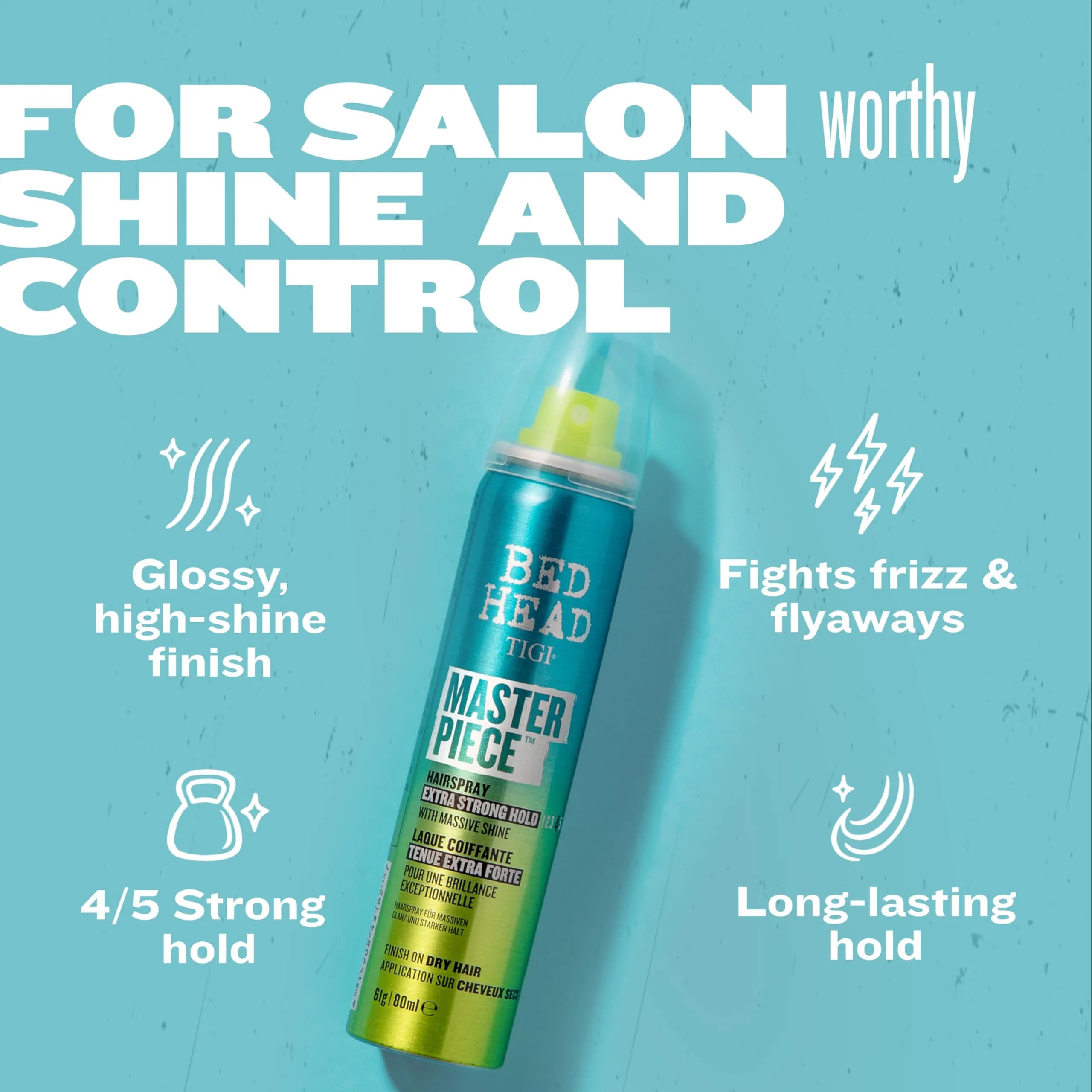 TIGI Bed Head Masterpiece Frizz Control Hair Spray 59ml (2 fl oz) | Extra Strong Hold with Shine - view 4