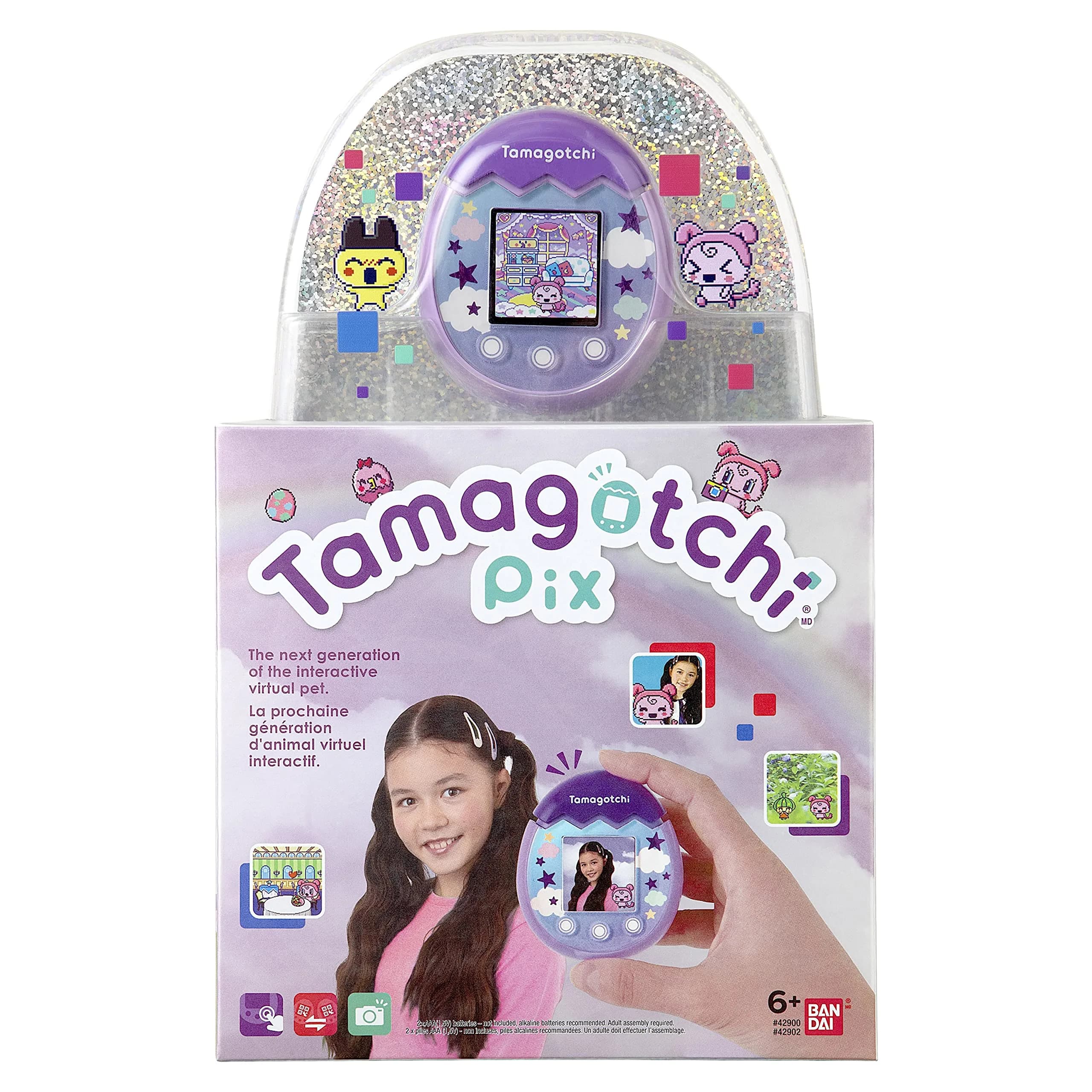 Tamagotchi Pix Electronic Pet - Sky Purple | Interactive Virtual Pet with Camera & Touch Buttons - view 7