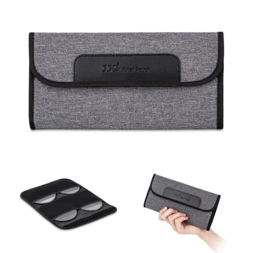 JJC 4-Pocket Lens Filter Pouch Case for Circular Filters up to 82mm | Dustproof, Padded Elastic Interior thumbnail 1
