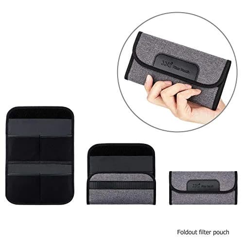 JJC 4-Pocket Lens Filter Pouch Case for Circular Filters up to 82mm | Dustproof, Padded Elastic Interior thumbnail 6