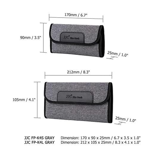 JJC 4-Pocket Lens Filter Pouch Case for Circular Filters up to 82mm | Dustproof, Padded Elastic Interior thumbnail 7