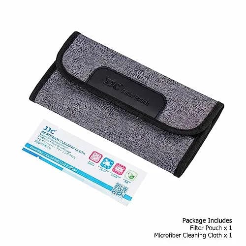 JJC 4-Pocket Lens Filter Pouch Case for Circular Filters up to 82mm | Dustproof, Padded Elastic Interior thumbnail 8