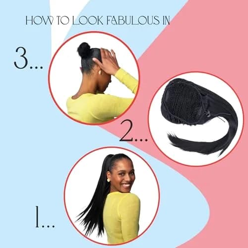 CAISHA 26" Hair Piece Ponytail Drawstring Toggle Red Mix PH623 | Heat-Resistant Synthetic Hair Extension thumbnail 3