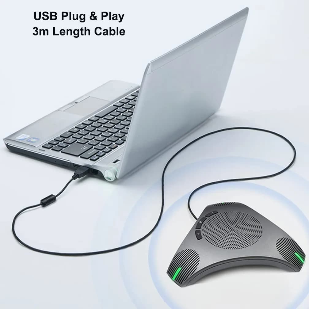 PolaTab Q95 mini Conference Speaker and Microphone | USB Speakerphone with USB Hub & Noise Reduction - view 8
