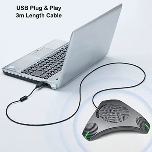 PolaTab Q95 mini Conference Speaker and Microphone | USB Speakerphone with USB Hub & Noise Reduction thumbnail 8