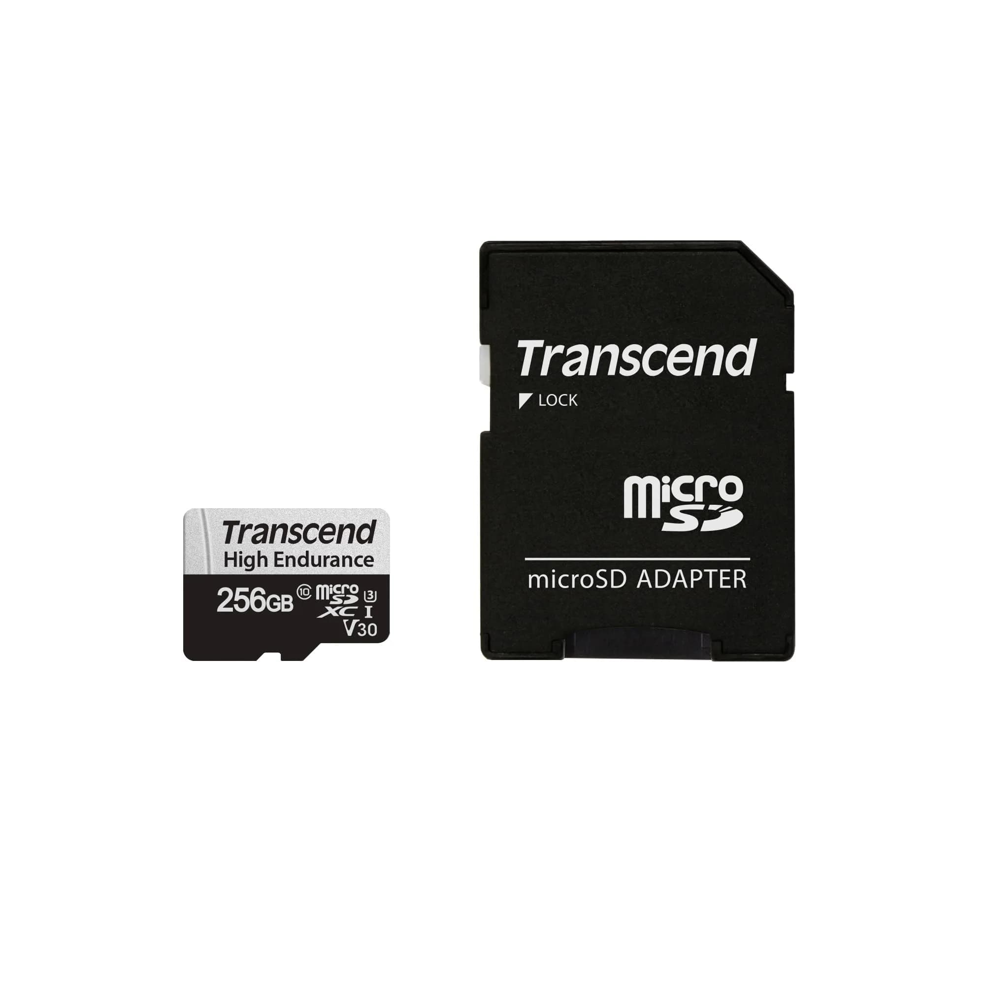 Transcend 256GB High Endurance microSDXC Card 100MB/s U3 C10 V30 | Reliable for Dashcams & Surveillance - main product image