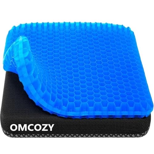 OMCOZY Gel Seat Cushion Large Thick Breathable Honeycomb Design | Pressure Point Relief for Office Chairs - main product image