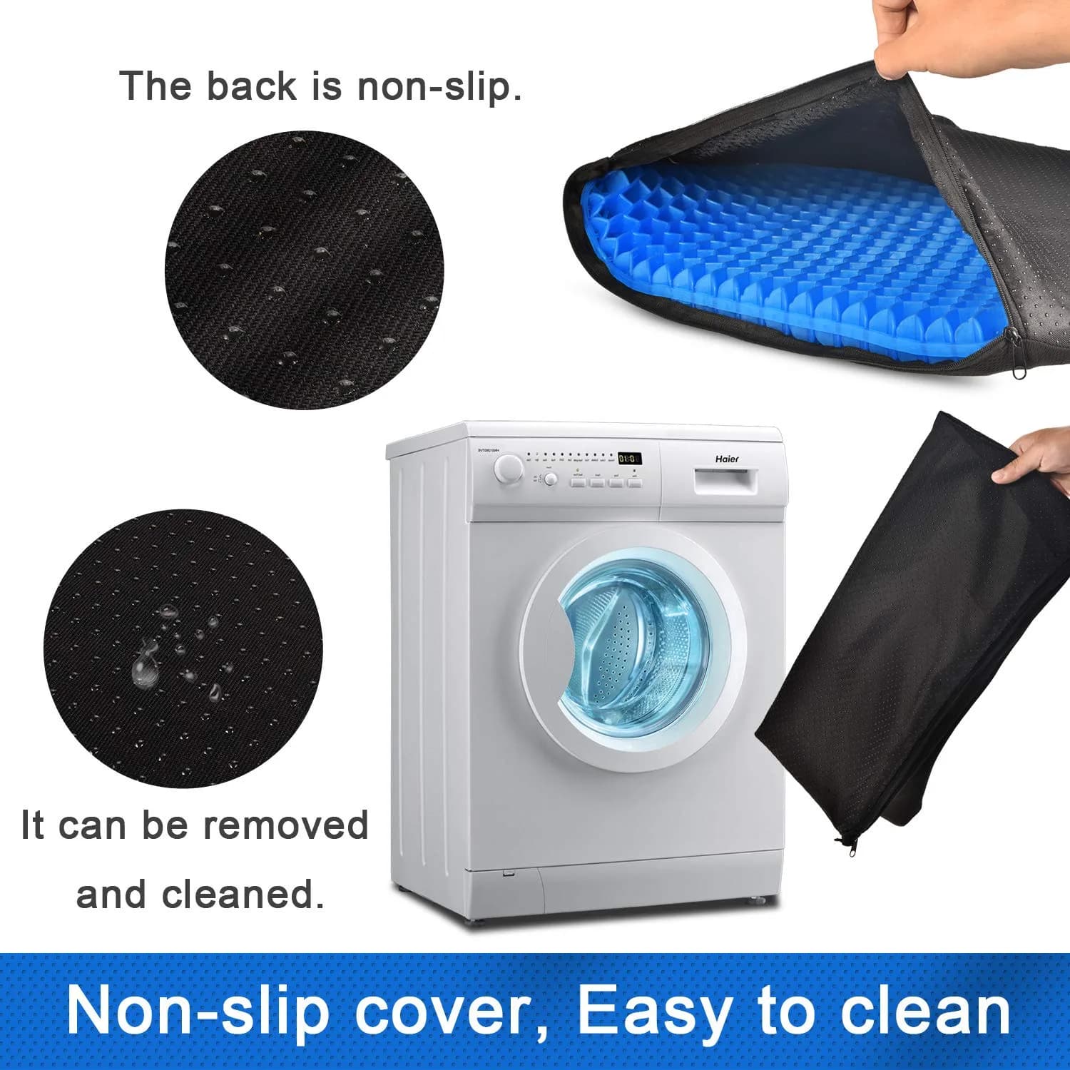 OMCOZY Gel Seat Cushion Large Thick Breathable Honeycomb Design | Pressure Point Relief for Office Chairs - view 4