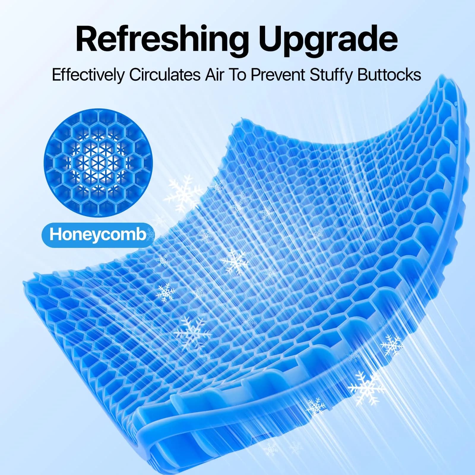 OMCOZY Gel Seat Cushion Large Thick Breathable Honeycomb Design | Pressure Point Relief for Office Chairs - view 6