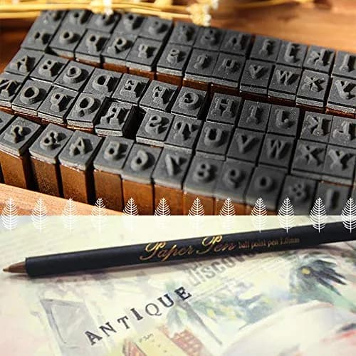 OJYUDD 70Pcs Wooden Rubber Alphabet Letter Number Stamps | DIY Craft & Scrapbooking Supplies thumbnail 5