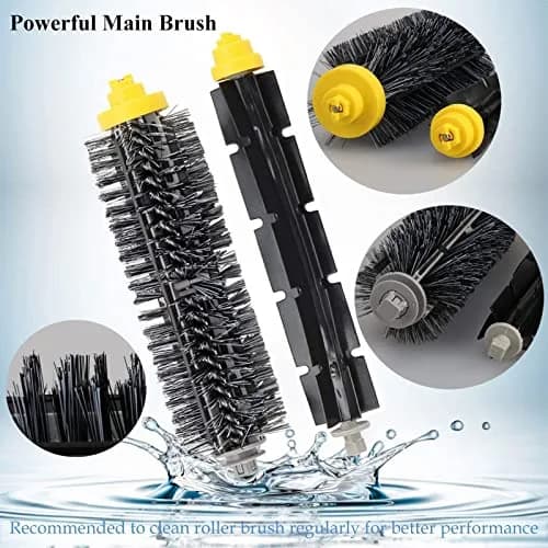 Garbage fighter Replacement Bristle and Flexible Beater Brush Kit for iRobot Roomba 600 Series (2 Pairs, Rubber/Nylon) thumbnail 6