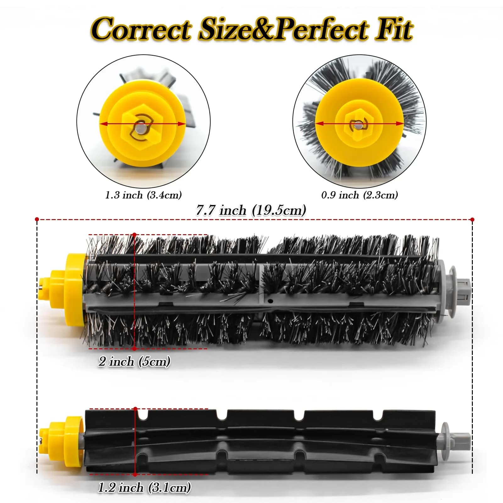 Garbage fighter Main Brush for Roomba 600 Series - 2 Pairs Bristle & Flexible Beater Brush - view 3