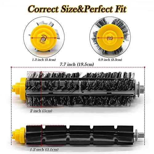 Garbage fighter Replacement Bristle and Flexible Beater Brush Kit for iRobot Roomba 600 Series (2 Pairs, Rubber/Nylon) thumbnail 3