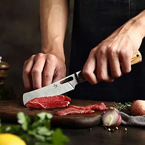 SENBON Ultra Sharp Folding Chef Knife with Olive Wood Handle | 20.3 cm (8 in) Blade thumbnail 5