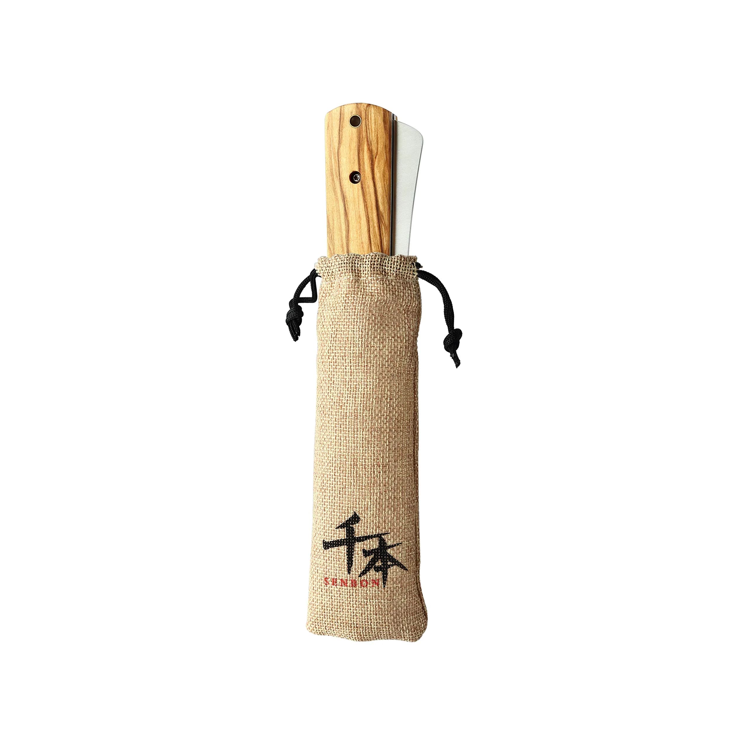 SENBON Ultra Sharp Folding Chef Knife with Olive Wood Handle | 20.3 cm (8 in) Blade - view 6