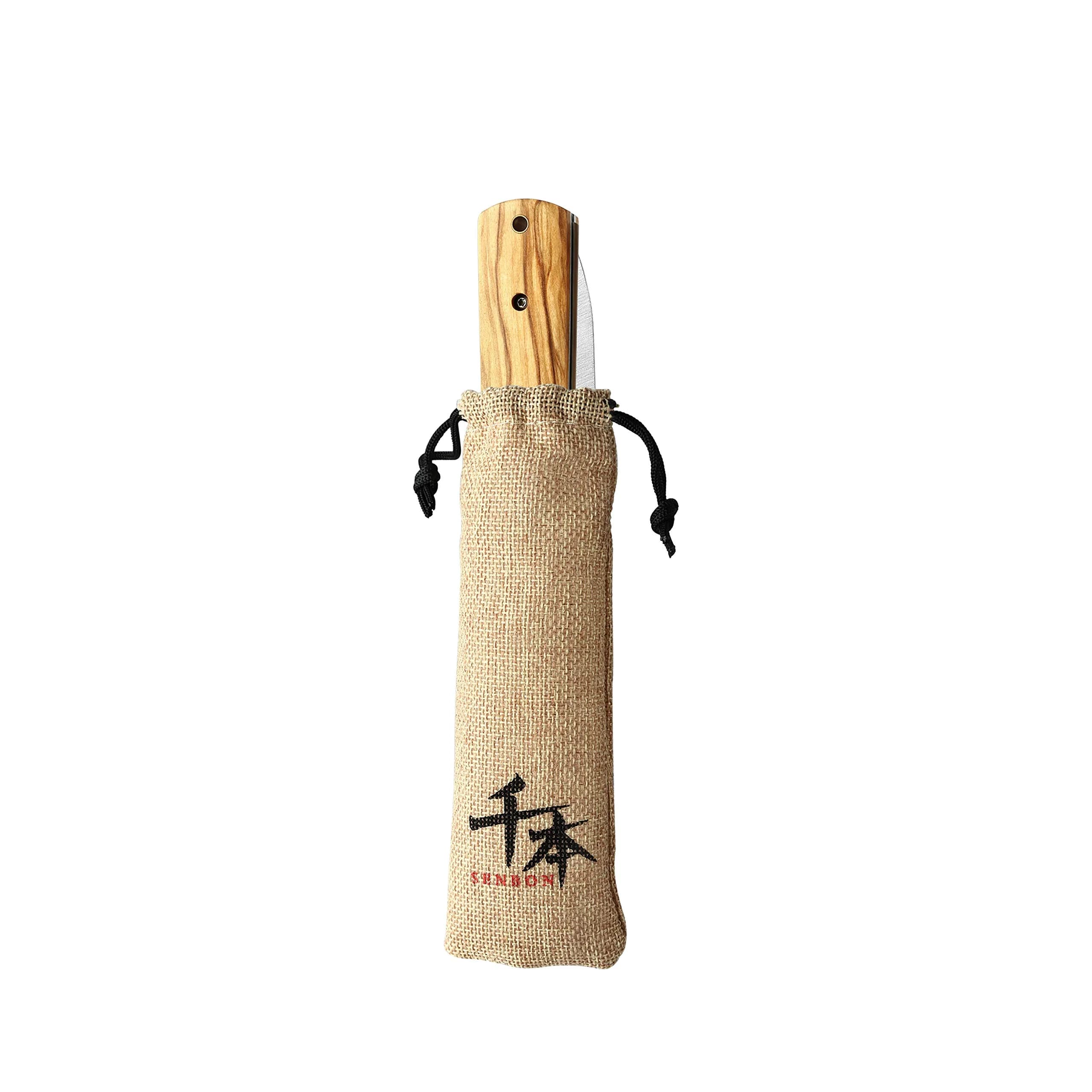 SENBON Ultra Sharp Folding Utility Knife 10.6 cm (4.1 in) Blade | Forged Stainless Steel with Olive Wood Handle - view 5