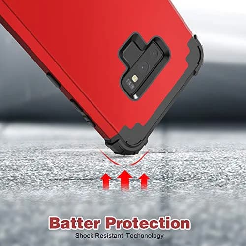 IDweel Galaxy Note 9 Case, 3 in 1 Shockproof Slim Hybrid Heavy Duty Protection, Red thumbnail 6