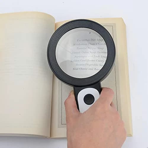 JMH Handheld Magnifying Glass with Light, 3.15" Lens | 18 LEDs, 3 Light Modes, 3x Magnification thumbnail 8