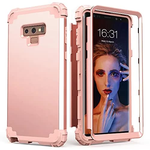 IDweel Galaxy Note 9 Case, 3 in 1 Shockproof Slim Hybrid Heavy Duty Protection, Rose Gold thumbnail 1