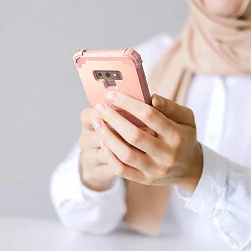 IDweel Galaxy Note 9 Case, 3 in 1 Shockproof Slim Hybrid Heavy Duty Protection, Rose Gold thumbnail 4