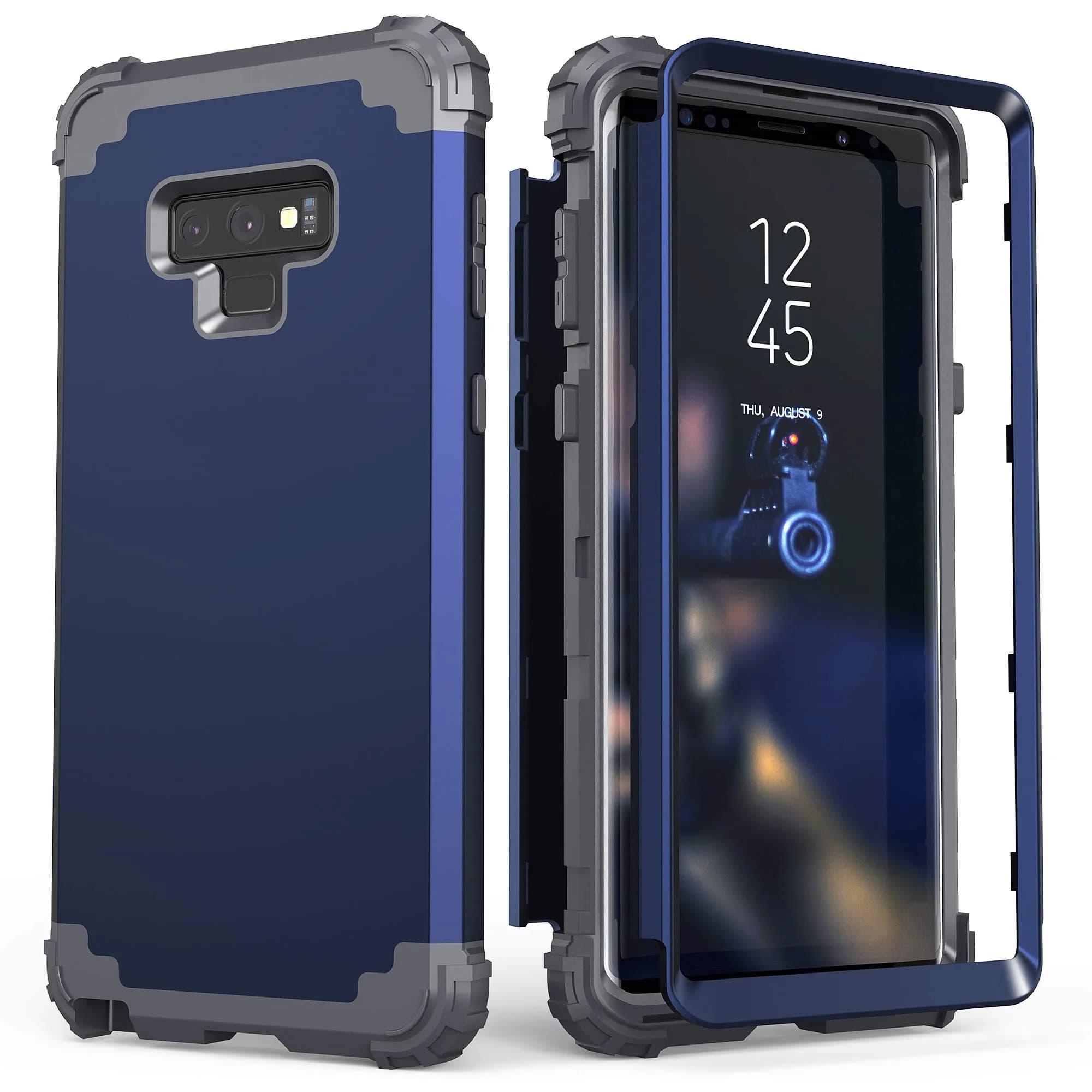 IDweel Galaxy Note 9 Case, 3 in 1 Shockproof Slim Hybrid Heavy Duty Protection, Red — Blue