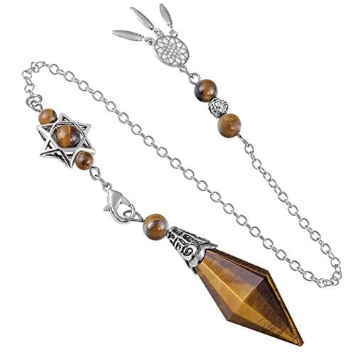 SUNYIK Tiger's Eye 12 Faceted Crystal Pendulum | Divination & Healing Tool thumbnail 1