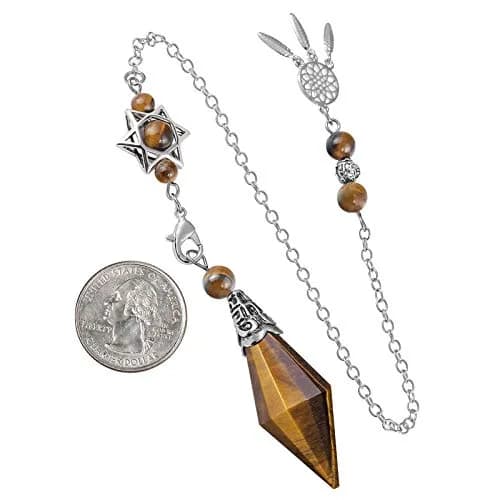 SUNYIK Tiger's Eye 12 Faceted Crystal Pendulum | Divination & Healing Tool thumbnail 4