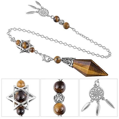 SUNYIK Tiger's Eye 12 Faceted Crystal Pendulum | Divination & Healing Tool thumbnail 5