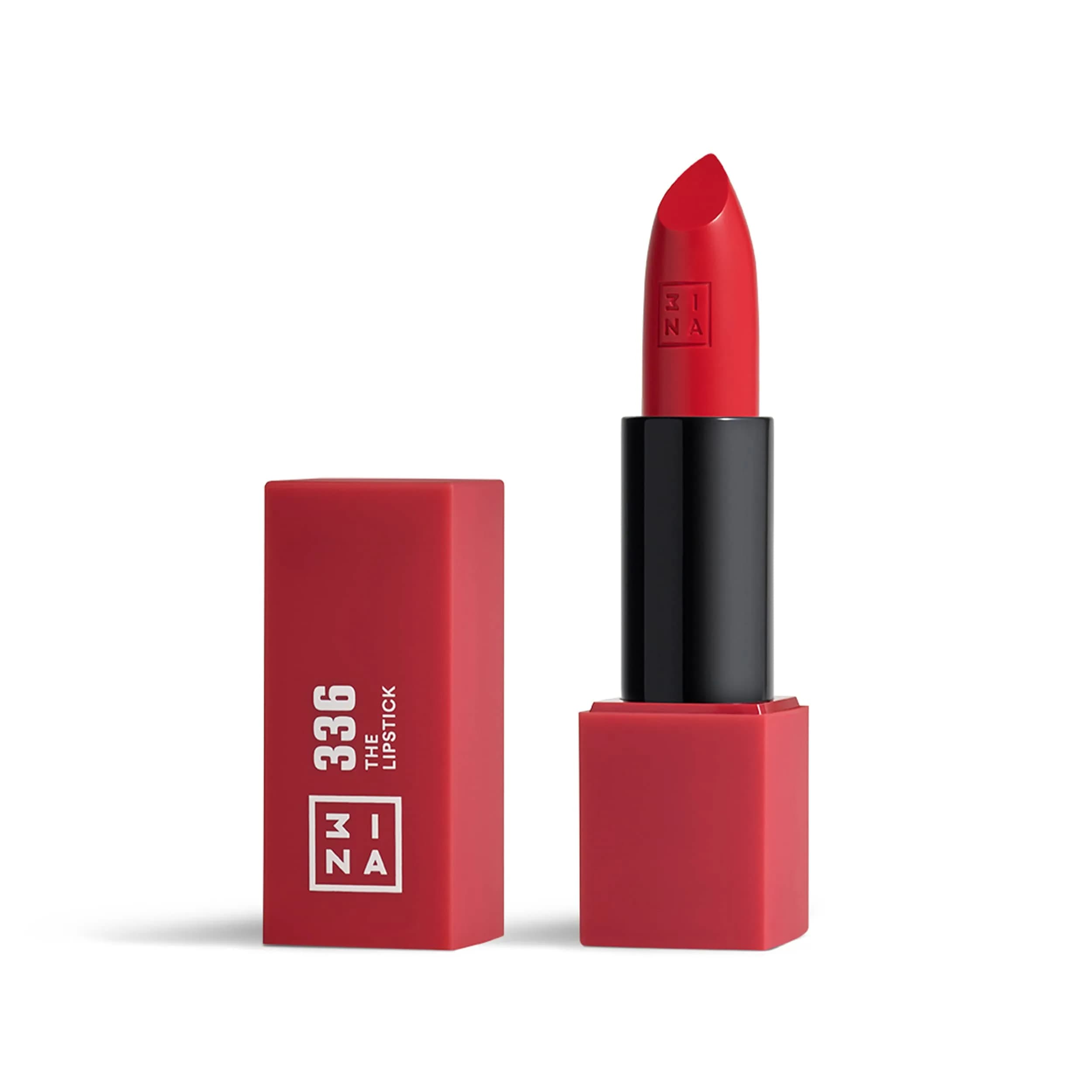 3INA Moisturizing Lipstick - Semi-Matte Satin Finish 0.16oz | Long Wear, Highly Pigmented — 336 - Rose Red