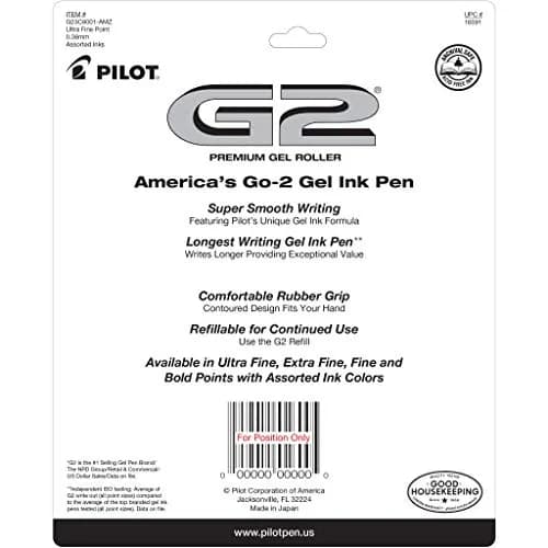 Pilot G2 Premium Retractable Gel Pens .38mm 8-Pack | Smooth, Long-Lasting, Refillable thumbnail 2