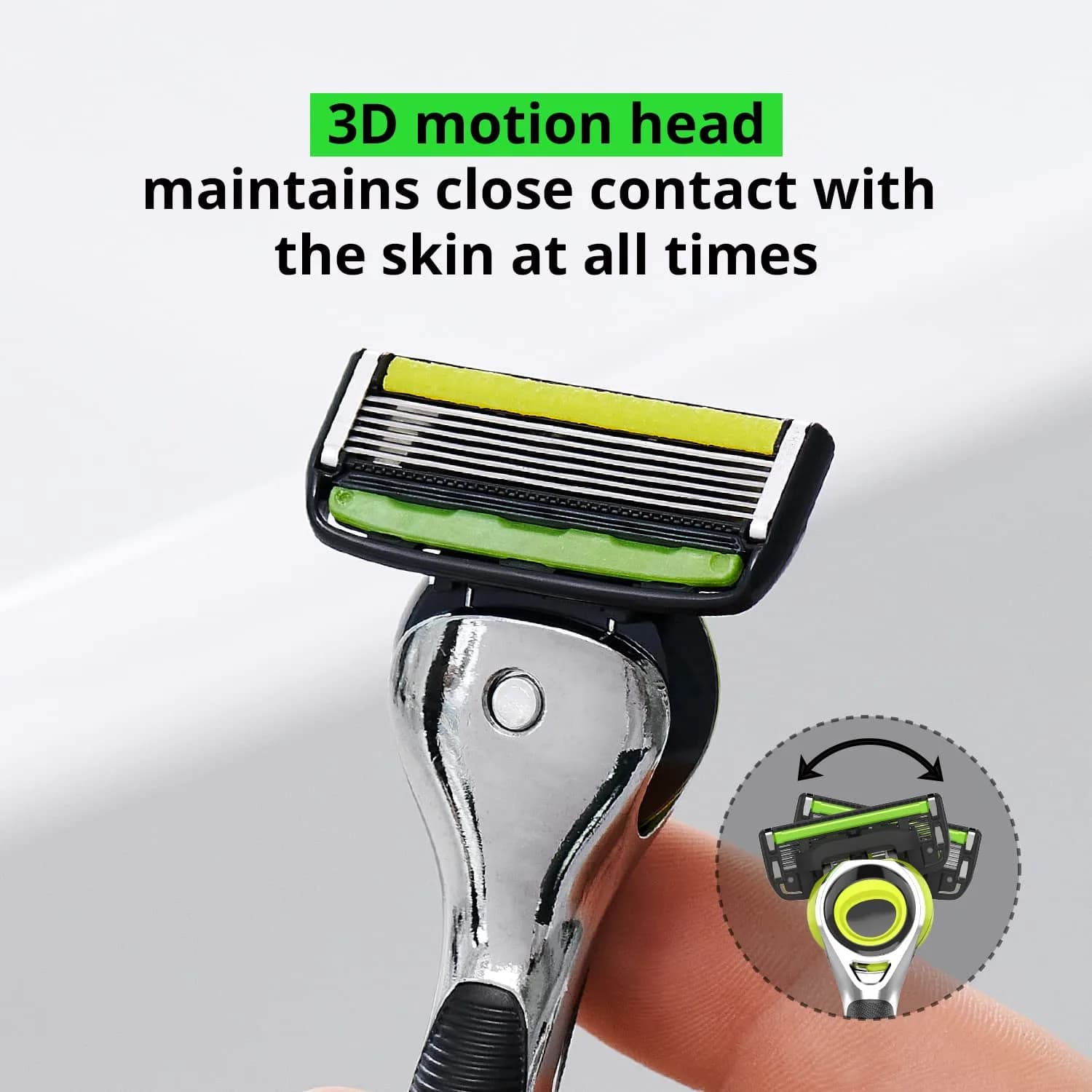 DORCO Pace 6 Pro 3D Motion Razor System with 9 Cartridges | 6-Blade System for Close Shave - view 2