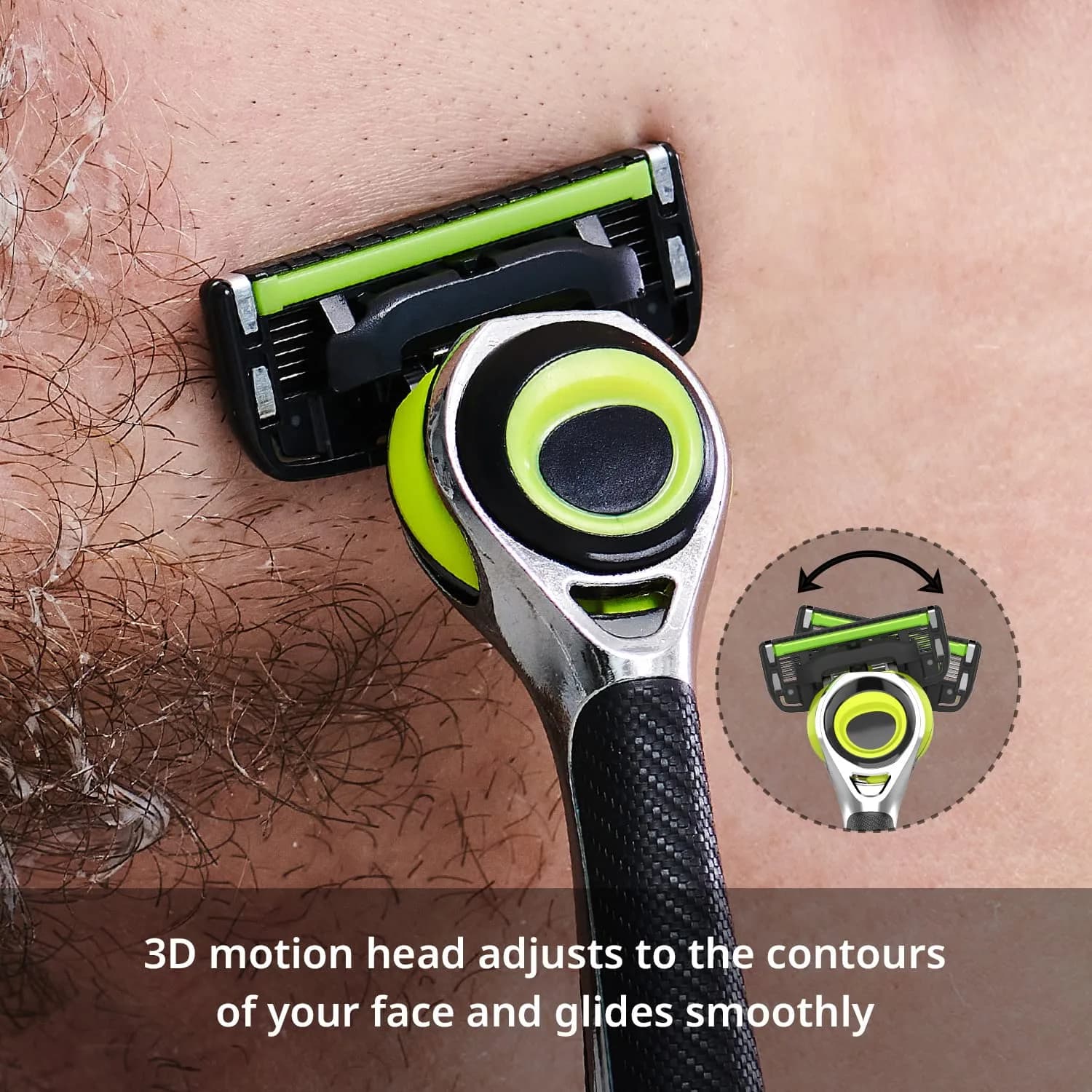 DORCO Pace 6 Pro 3D Motion Razor System with 9 Cartridges | 6-Blade System for Close Shave - view 3