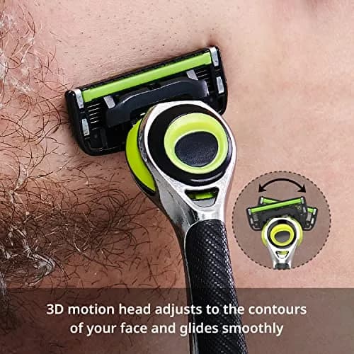 DORCO Pace 6 Pro 3D Motion Razor System with 9 Cartridges | 6-Blade System for Close Shave thumbnail 3