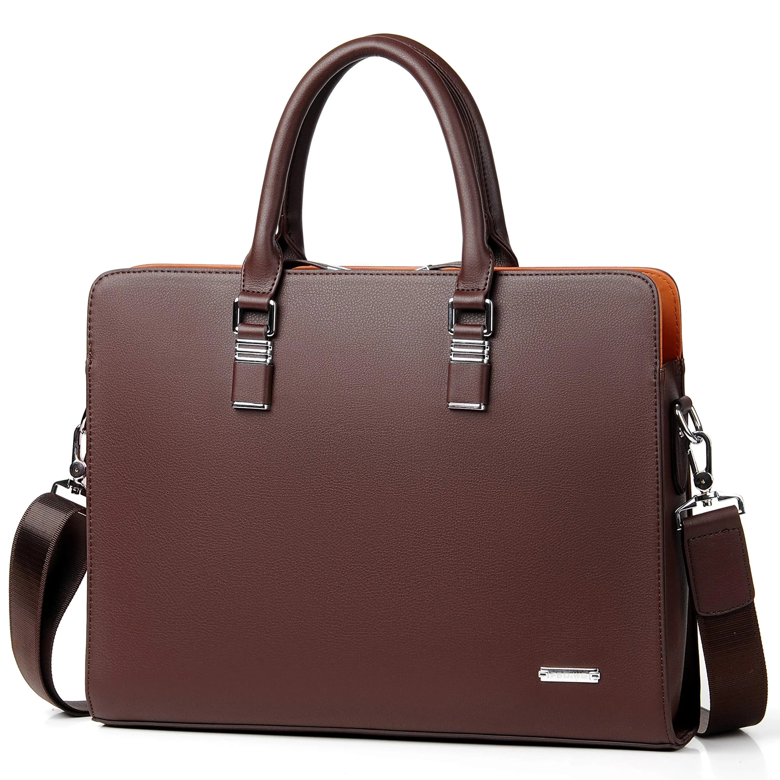 FSD.WG Leather Briefcase Shoulder Laptop Business Bag for Men | Classic, Stylish & Spacious (15.6 in)