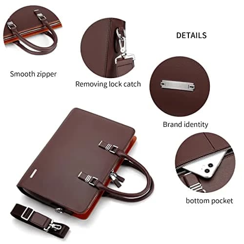 FSD.WG Leather Briefcase Shoulder Laptop Business Bag for Men | Classic, Stylish & Spacious (15.6 in) thumbnail 5