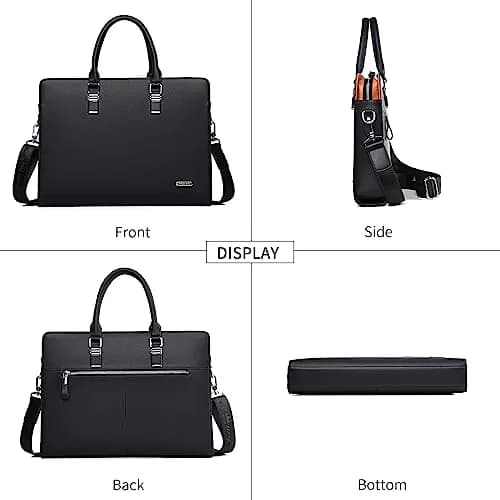 FSD.WG Business Bag Leather Briefcase Shoulder Laptop for Men | Classic, High-Quality Leather, 17L Capacity thumbnail 3